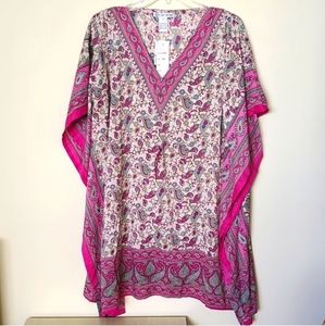 Indian V Neck Kaftan Free Size 100% Rayon